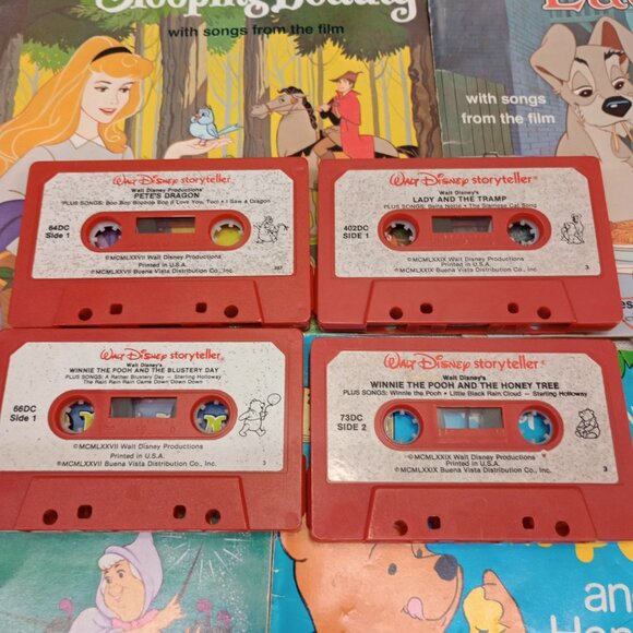 Vtg Walt Disney Books and Cassette Tapes Read Along Lot of 8 Books & 4 Cassettes - Picture 5 of 6